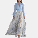 Suzanne | Robe longue à jupe fleurie