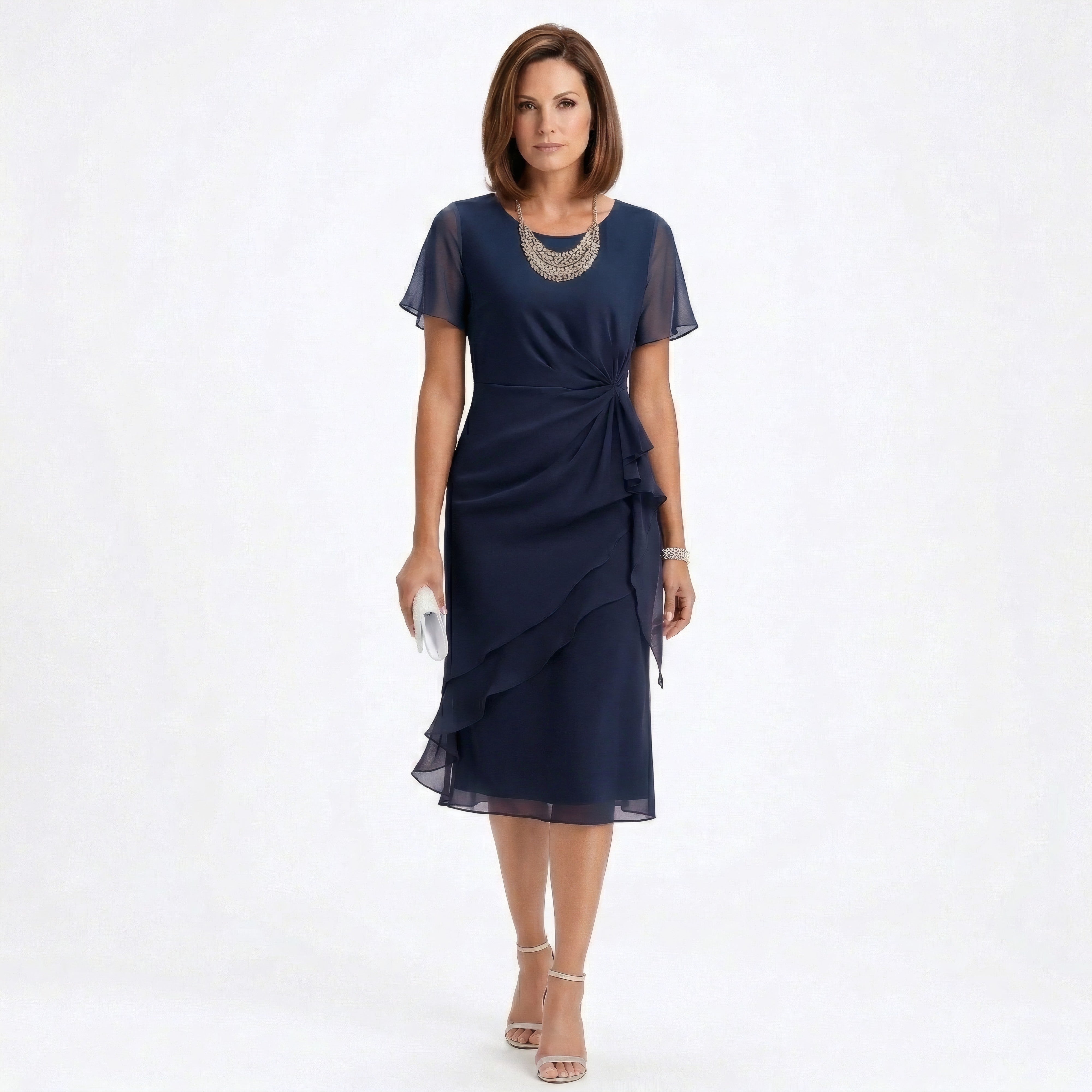 Helena | Robe élégante Bleu marine, photo studio