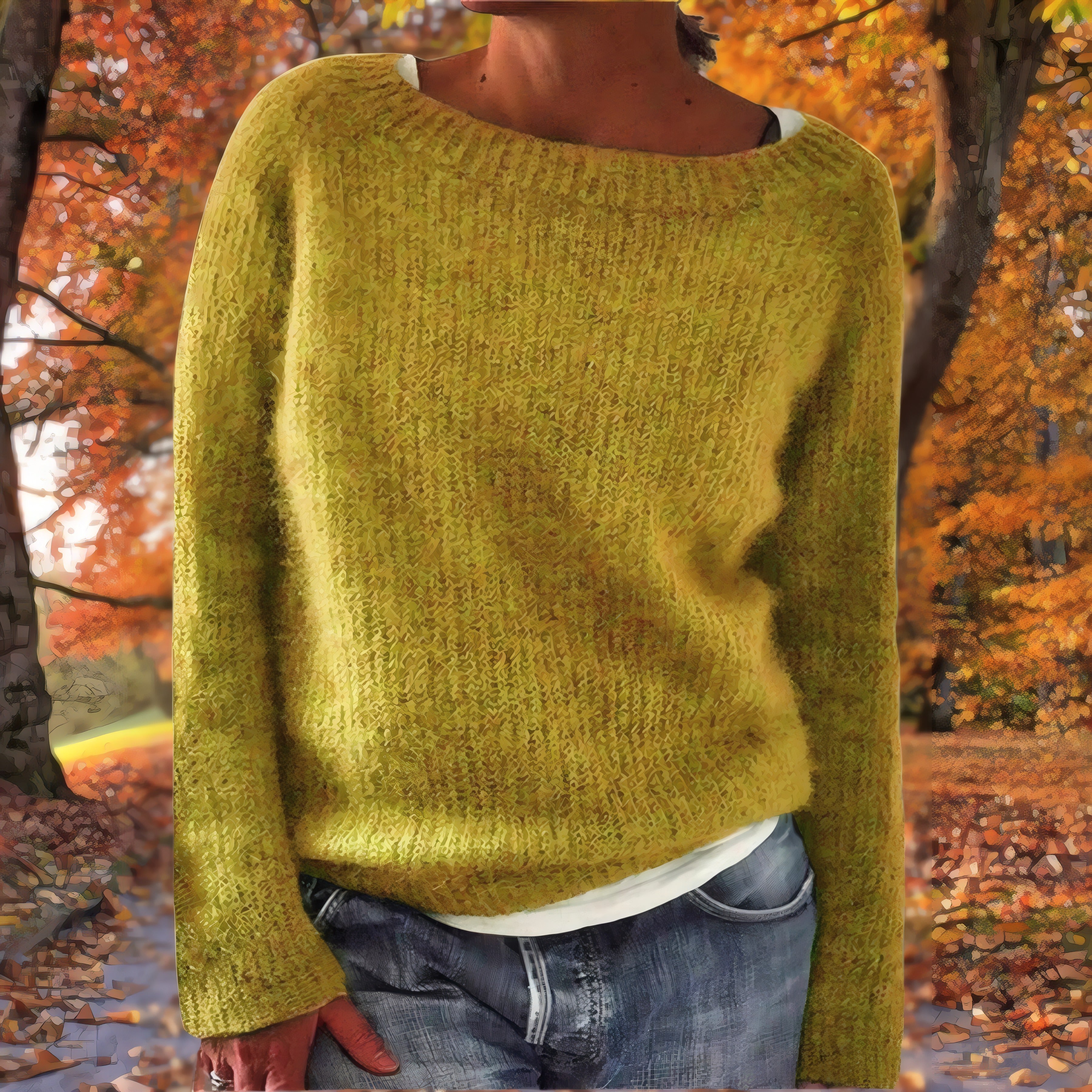 Raphaëlle | Pull en maille fine au tombé fluide Jaune, photo studio