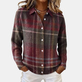Yvette | Cardigan chemise à carreaux écossais chinés