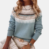 Clotilde | Pull jacquard nordique à col rond