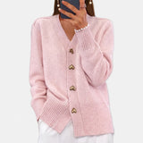 Liliane | Cardigan à col V et boutons cœur