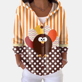 Lorraine | Cardigan à capuche rayures et pois