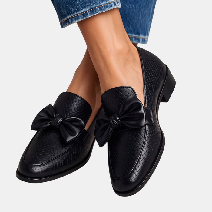 Jeanne | Mocassins à talon bloc et nœud confortables