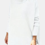 Priscille | Pull ample à col roulé et ourlet fendu