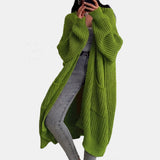 Adèle | Long cardigan ouvert à grosses côtes et poches