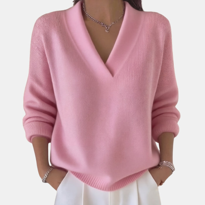 Régine | Pull ample à col V profond