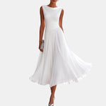 Natalia | Robe midi drapée sans manches