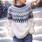 Maëlle | Pull à empiècement jacquard norvégien