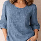 Corinne | Blouse à col rond et poignets élastiqués