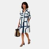 Octavie | Robe chemise évasée à motif géométrique