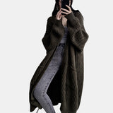 Adèle | Long cardigan ouvert à grosses côtes et poches