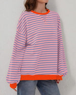 Solange | Sweat rayé à bords contrastés