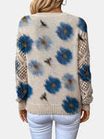 Anaïs | Pull à motif fleuri et manches au crochet