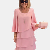 Yolande | Robe trapèze à volants étagés