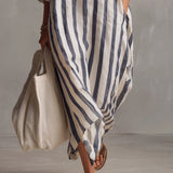 Luisa | Robe-chemise longue à rayures coupe oversize