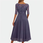 Laure | Robe à haut brodé et jupe asymétrique fluide