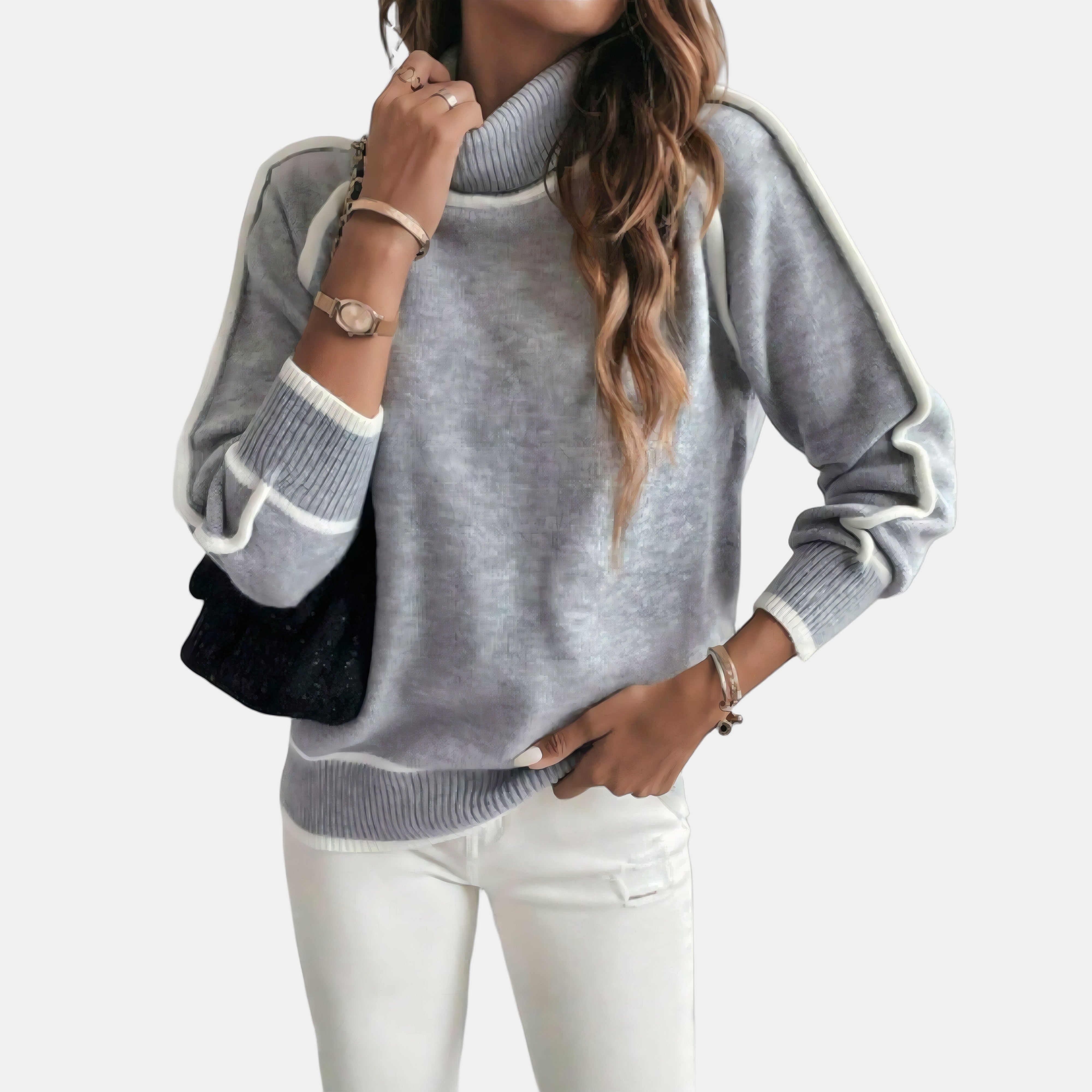 Pull Col Montant Bordé