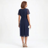 Cunégonde | Robe midi drapée à volants en cascade