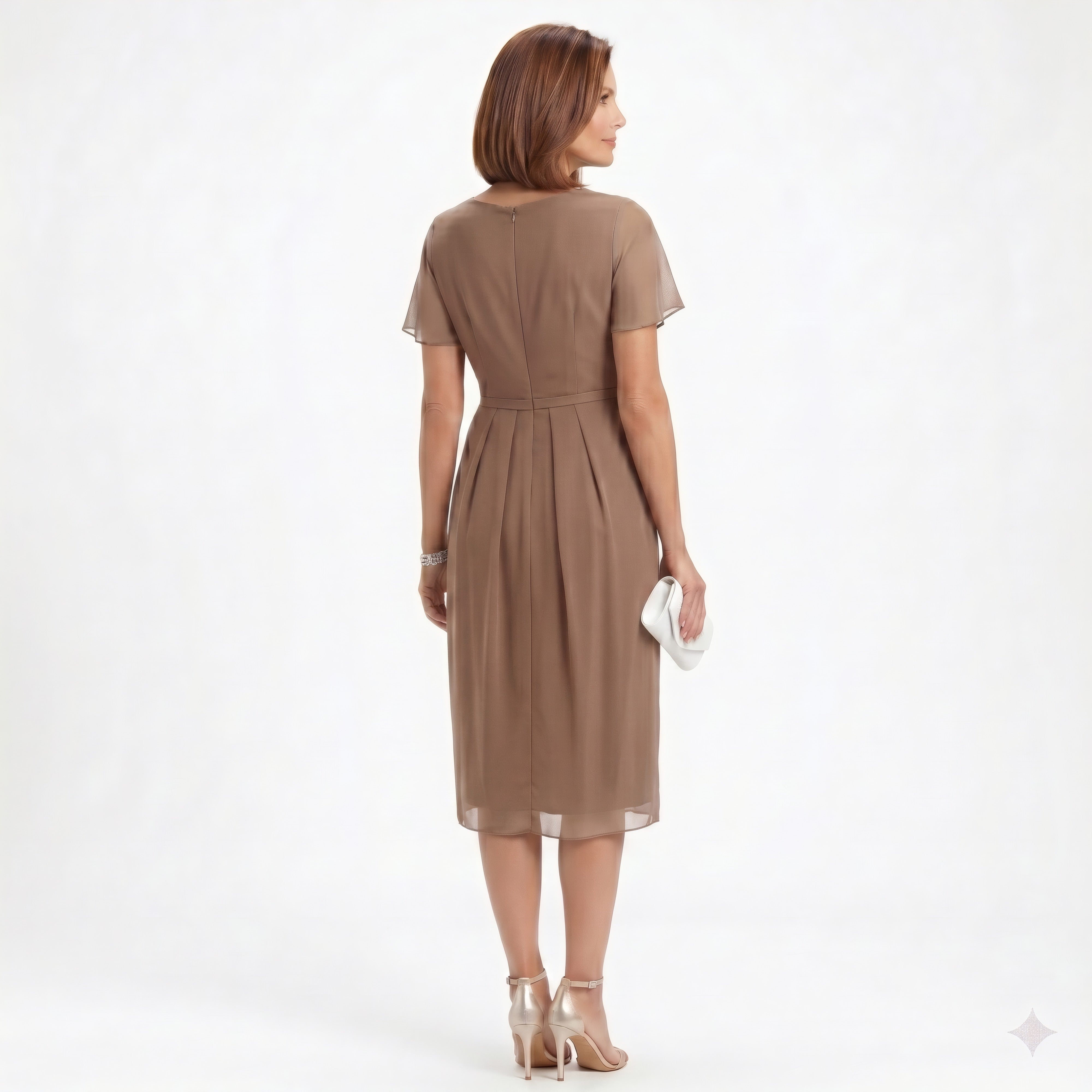 Helena | Robe élégante Beige, photo studio