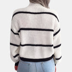Pull Rayé Vert Sapin