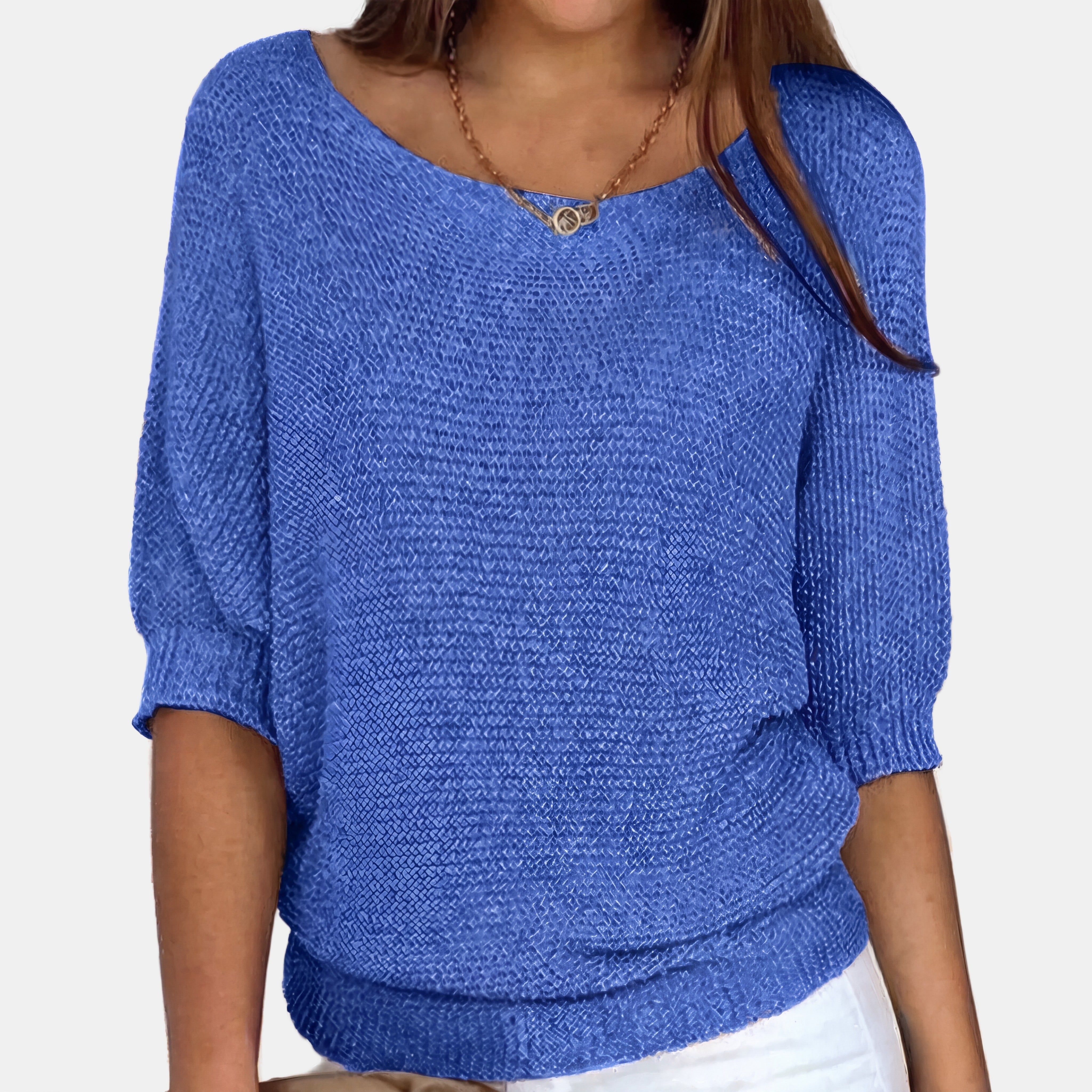 Juliette | Pull décontracté tout confort Bleu, photo studio