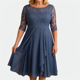 Laure | Robe à haut brodé et jupe asymétrique fluide