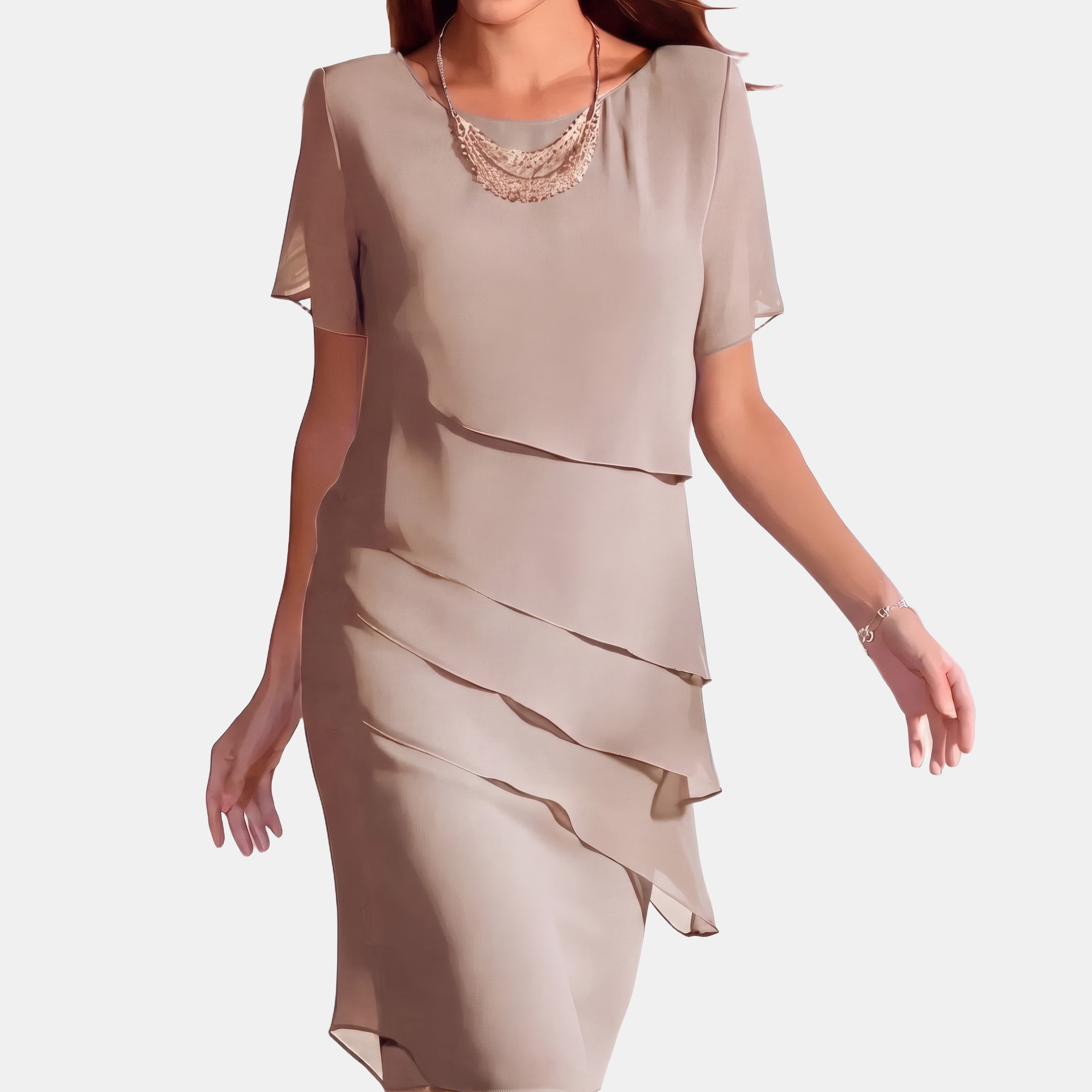 Janet | Robe élégante Kaki, photo studio