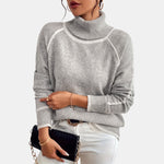Audrey | Pull à col montant et liserés contrastés