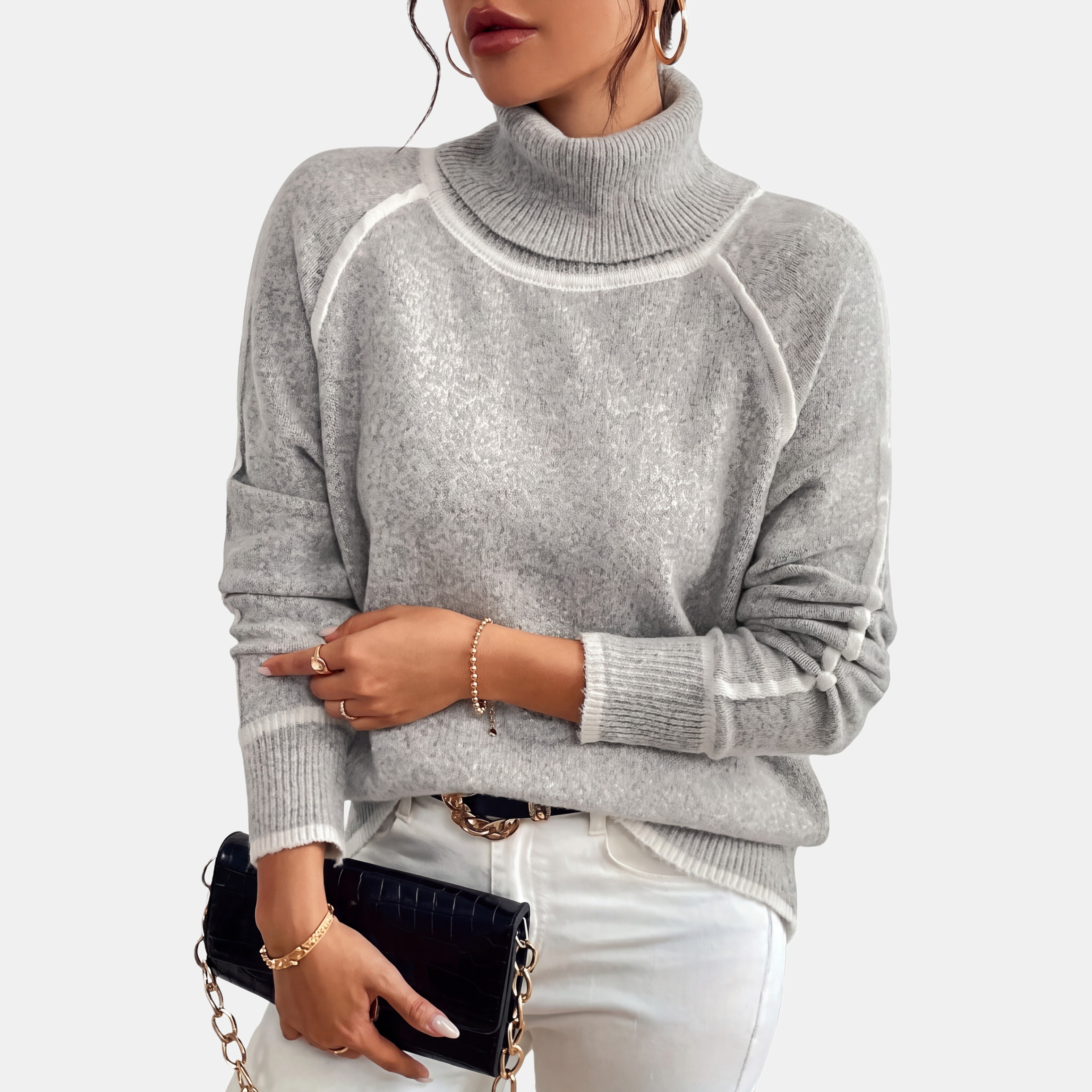Pull Col Montant Bordé