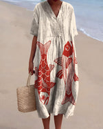 Annette | Robe aérienne à motif artistique
