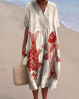 Annette | Robe aérienne à motif artistique