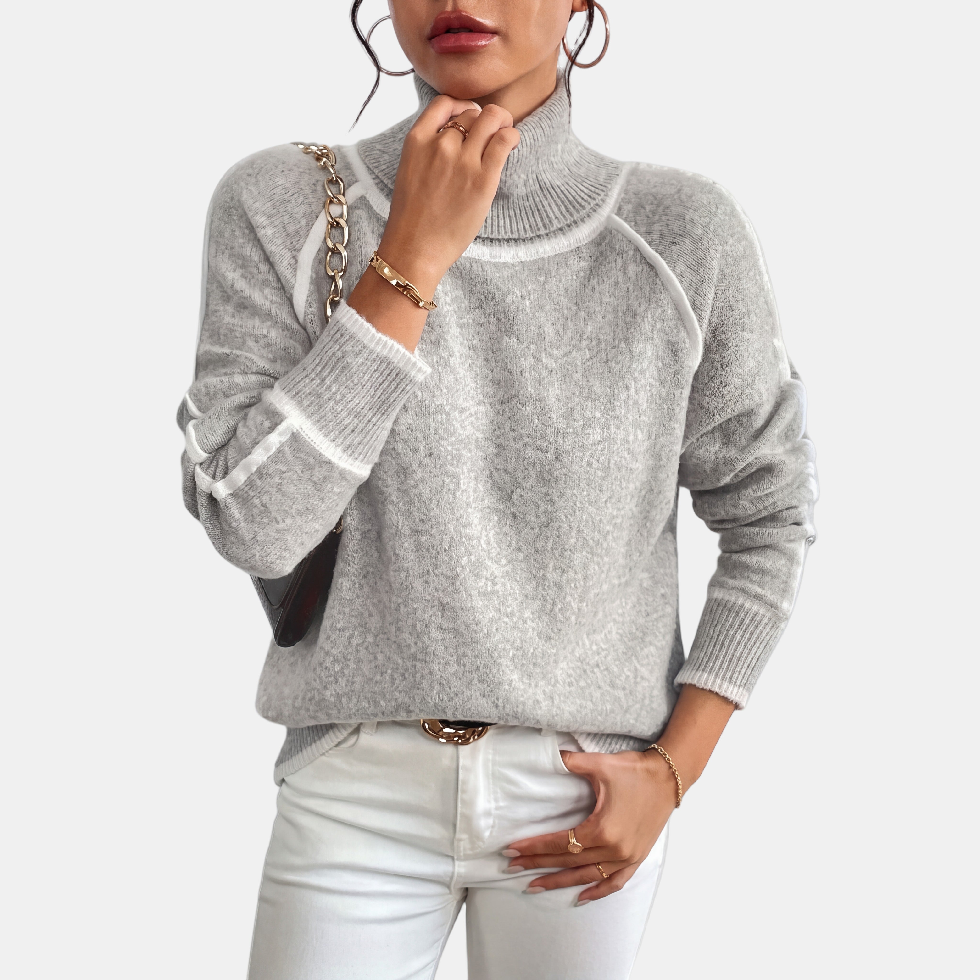 Pull Col Montant Bordé