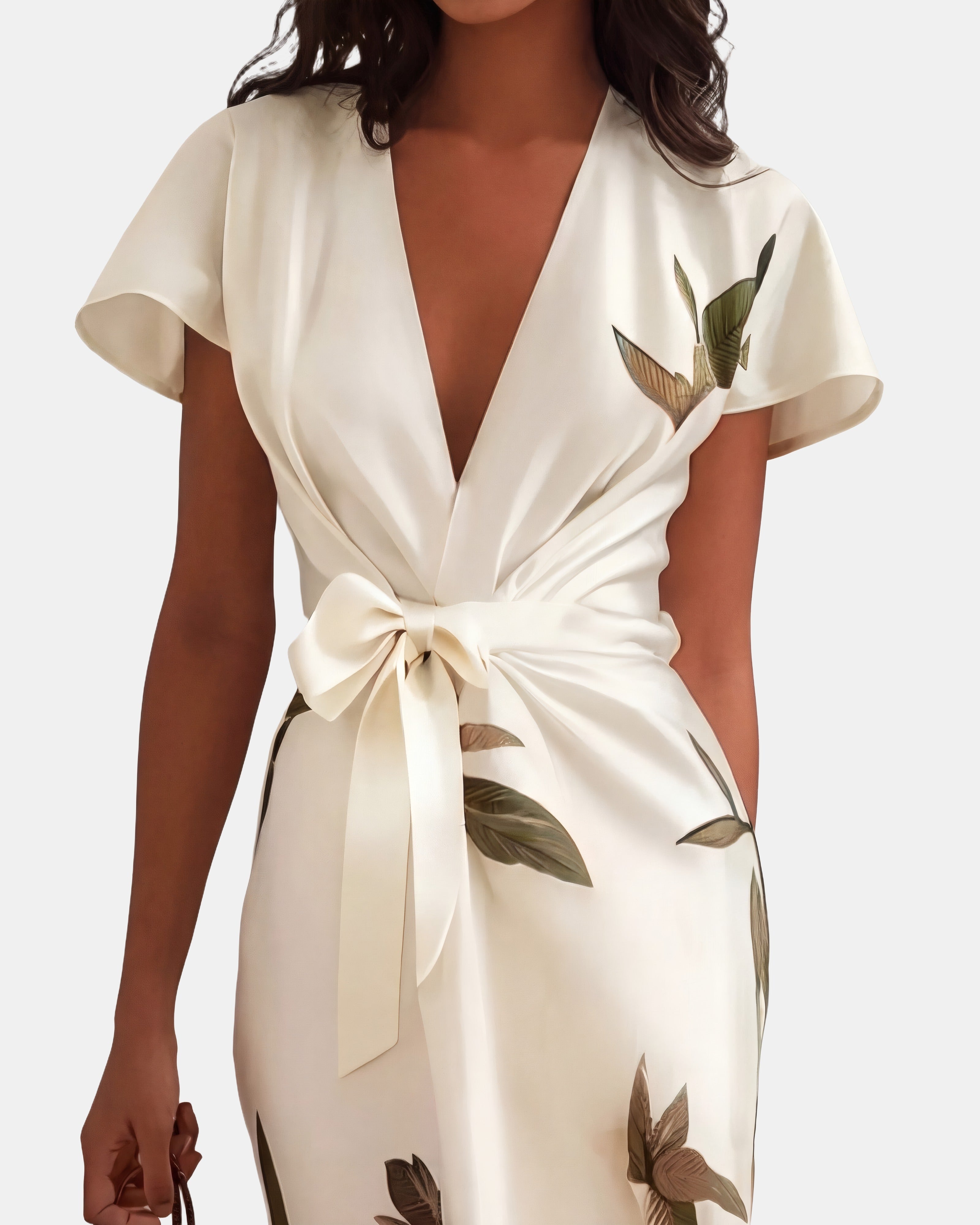 Valeria | Robe légère et élégante Blanc, photo studio