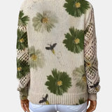 Anaïs | Pull à motif fleuri et manches au crochet