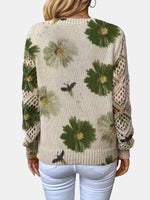 Anaïs | Pull à motif fleuri et manches au crochet