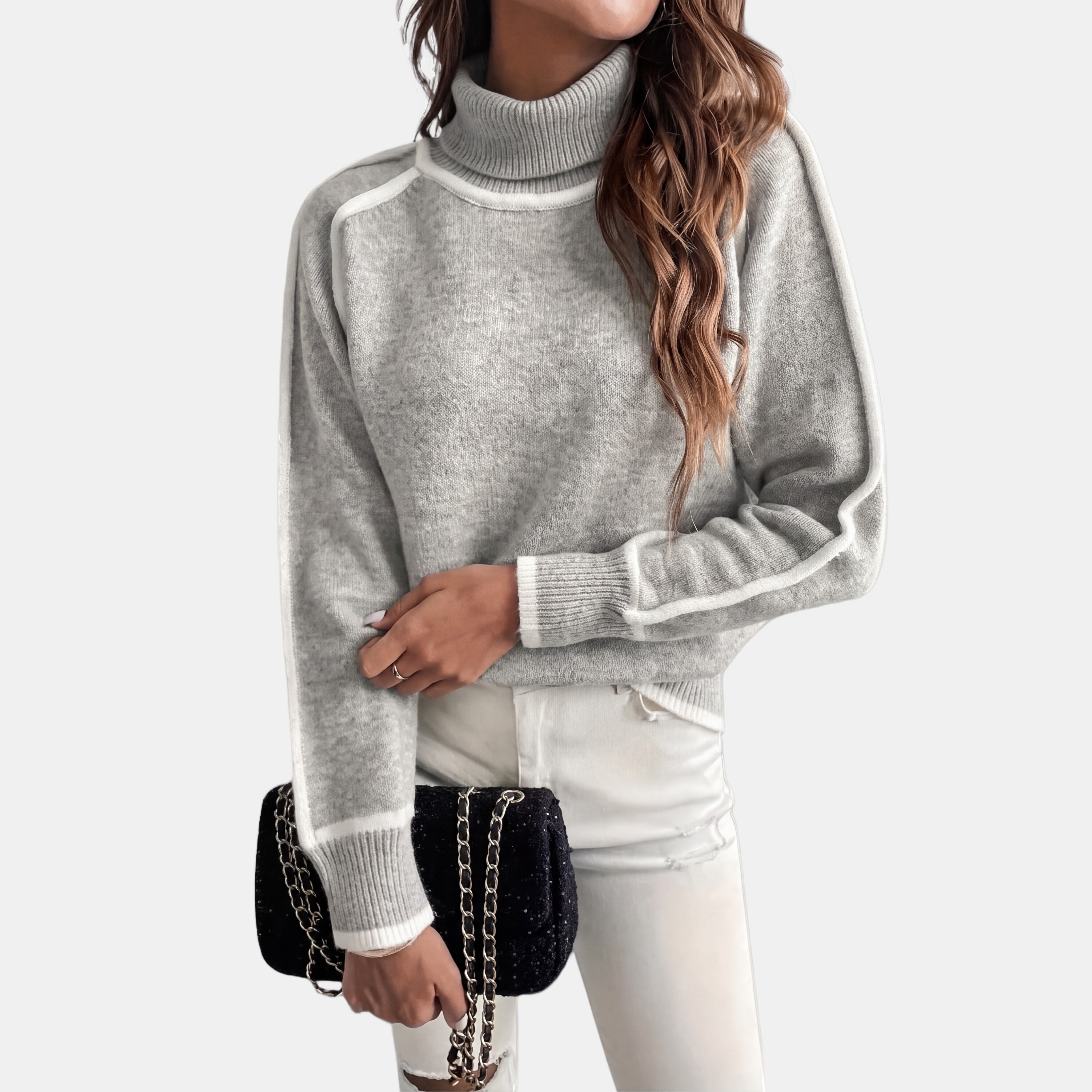 Pull Col Montant Bordé