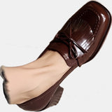 Agnès | Mocassins vernis à talon carré et frange