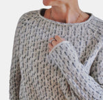 Coralie | Pull court moucheté à manches raglan