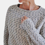 Coralie | Pull court moucheté à manches raglan