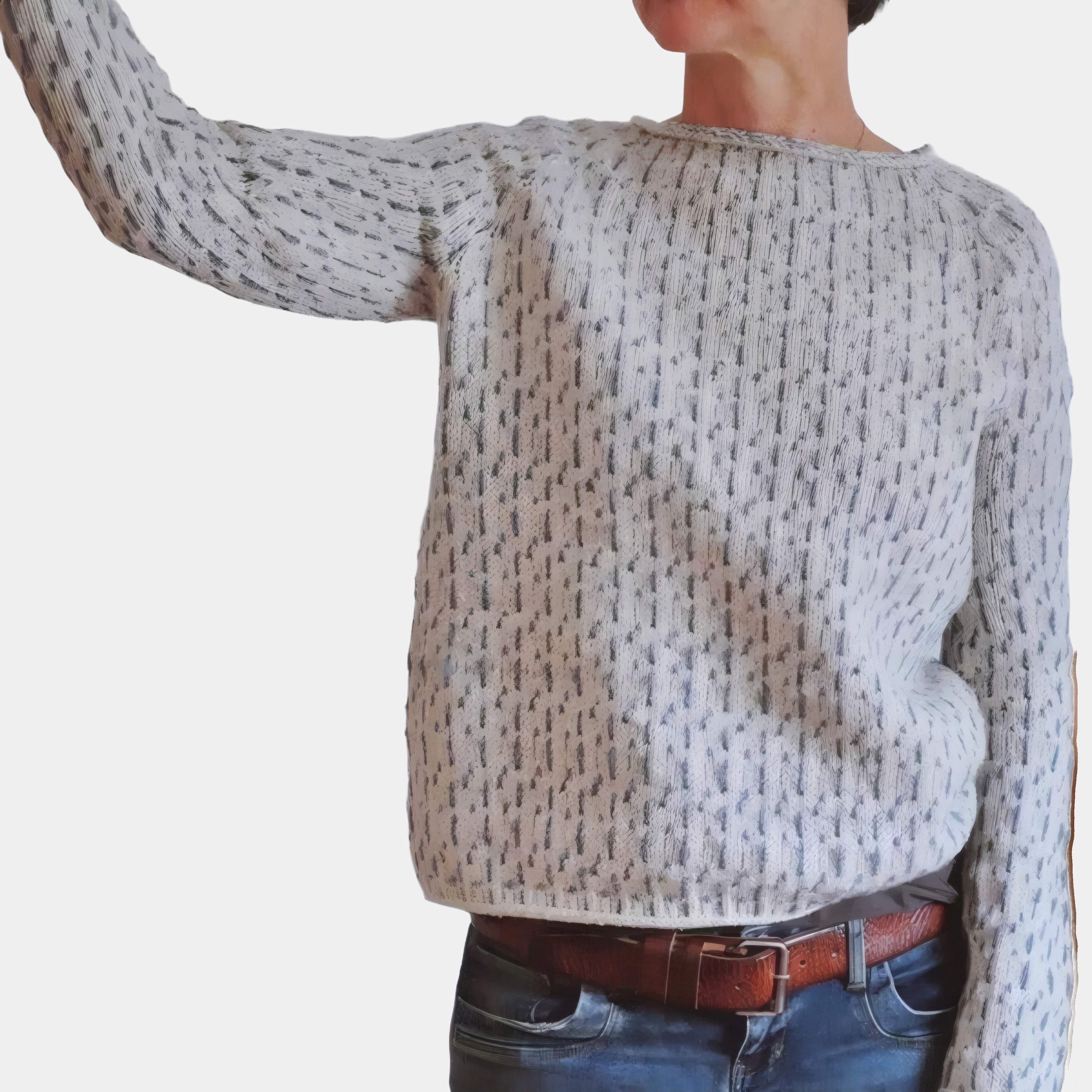 Coralie | Pull court moucheté à manches raglan