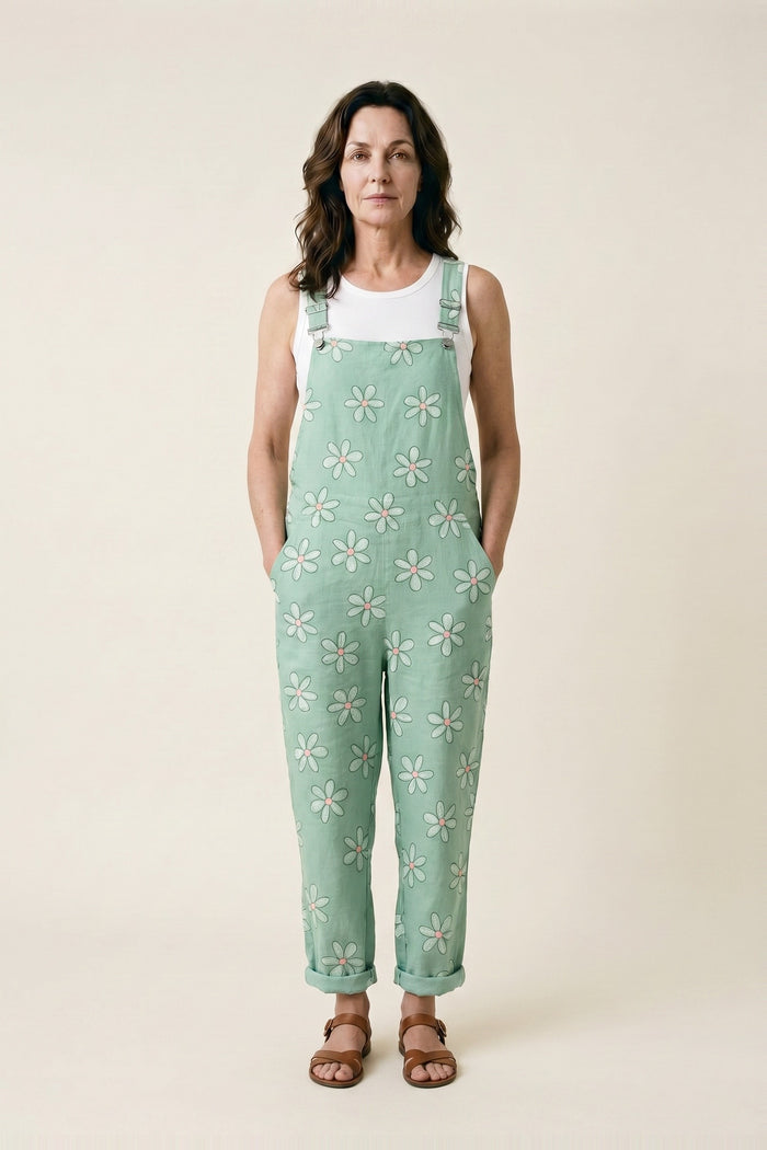 Salopette Fleurs pastel bohème lumineuse
