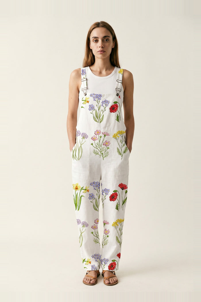 Salopette Fleurs sauvages bohème lumineuse