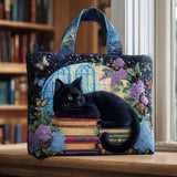 Sac Artisanal - Chat Noir sur les Livres