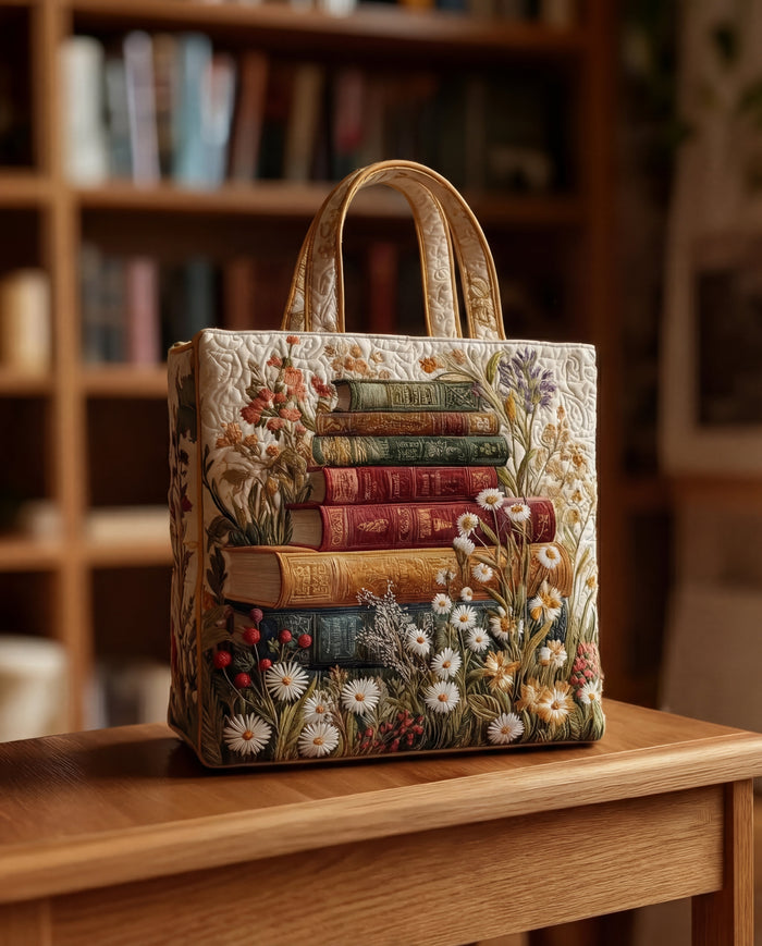Sac Artisanal - Livres et Fleurs des Champs