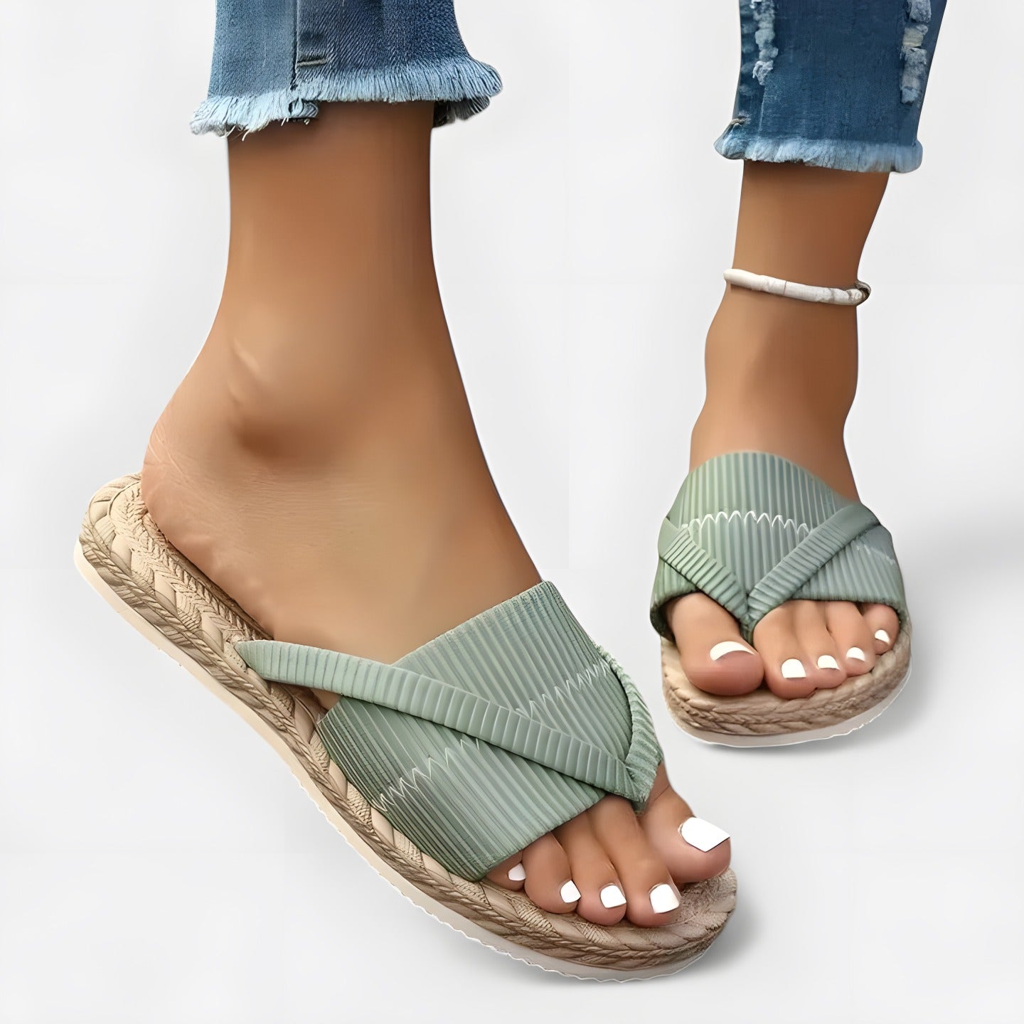 Avalon | Sandales orthopédiques femme confortables Vert Menthe