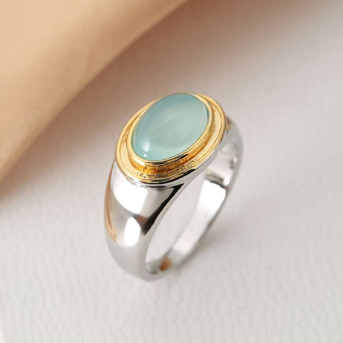 Bague en Månsten Grön Vintage