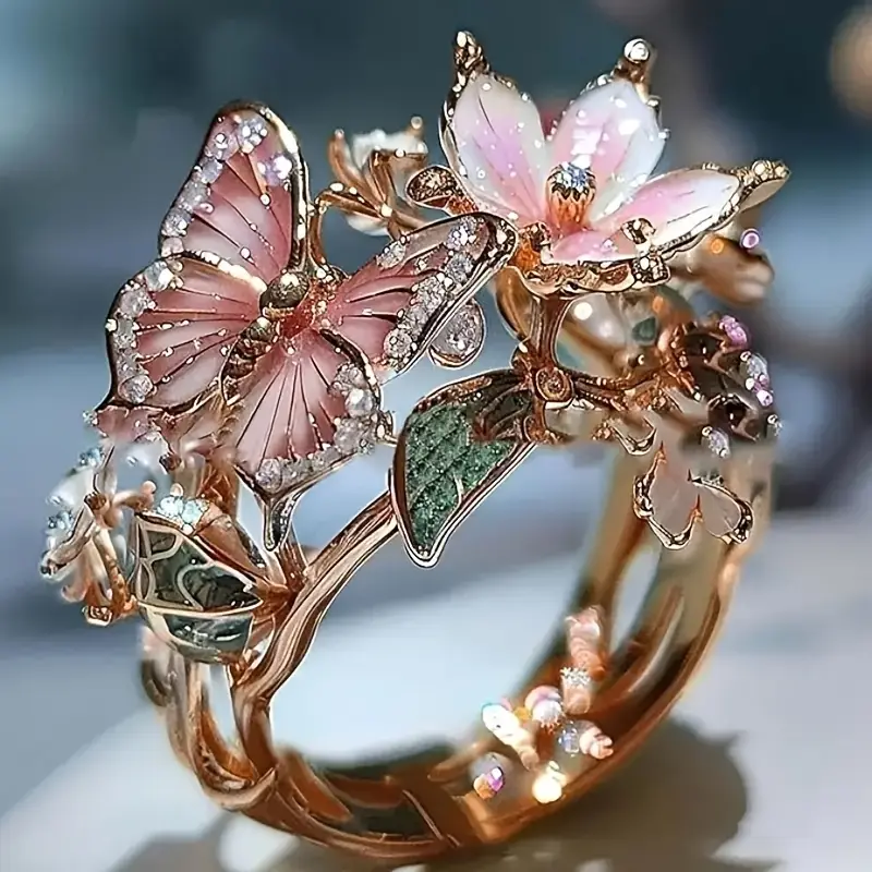 Bague Zirkonia Papillon Natur Ljus