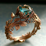 Bague en cristal vert naturel