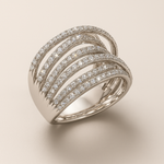 Bague en Argent Zirconia Vintage Superposée